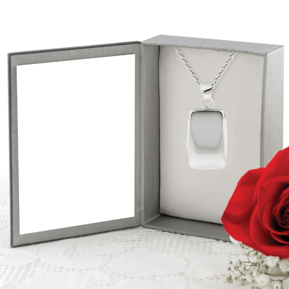 Cara Keepsakes Silver Pendant Urns Silver Rectangle Pendant Urn