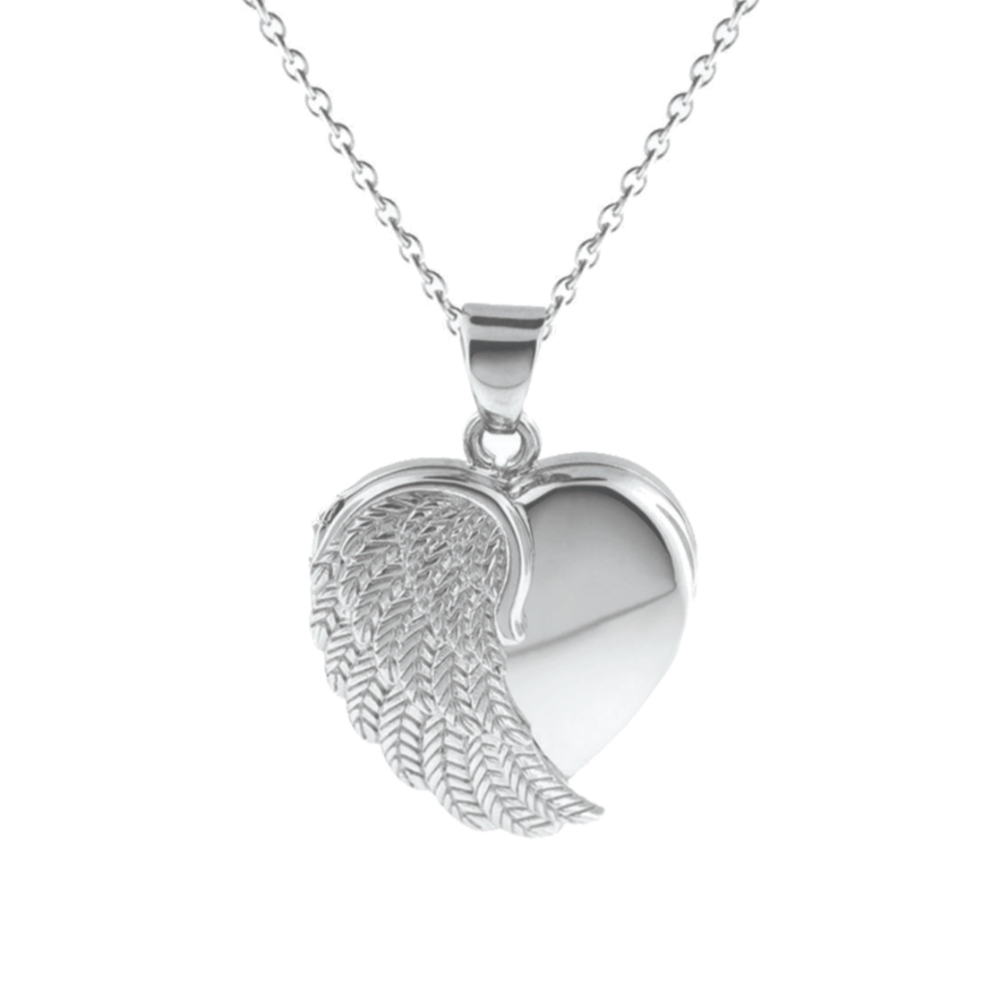 Cara Keepsakes Silver Locket Urns Silver Angel Wing Locket Urn