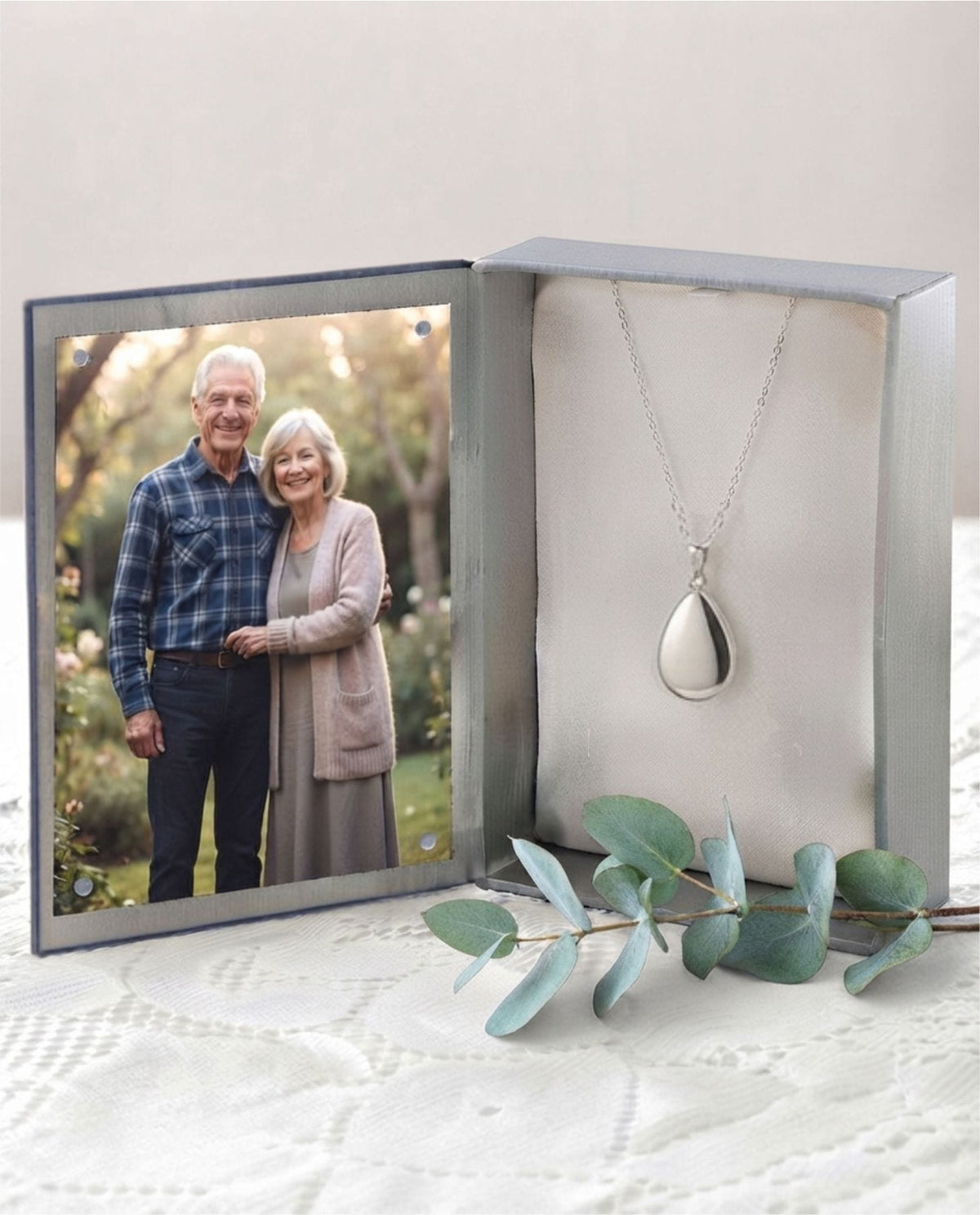 Cara Keepsakes Silver Pendant Urns Silver Teardrop Pendant Urn