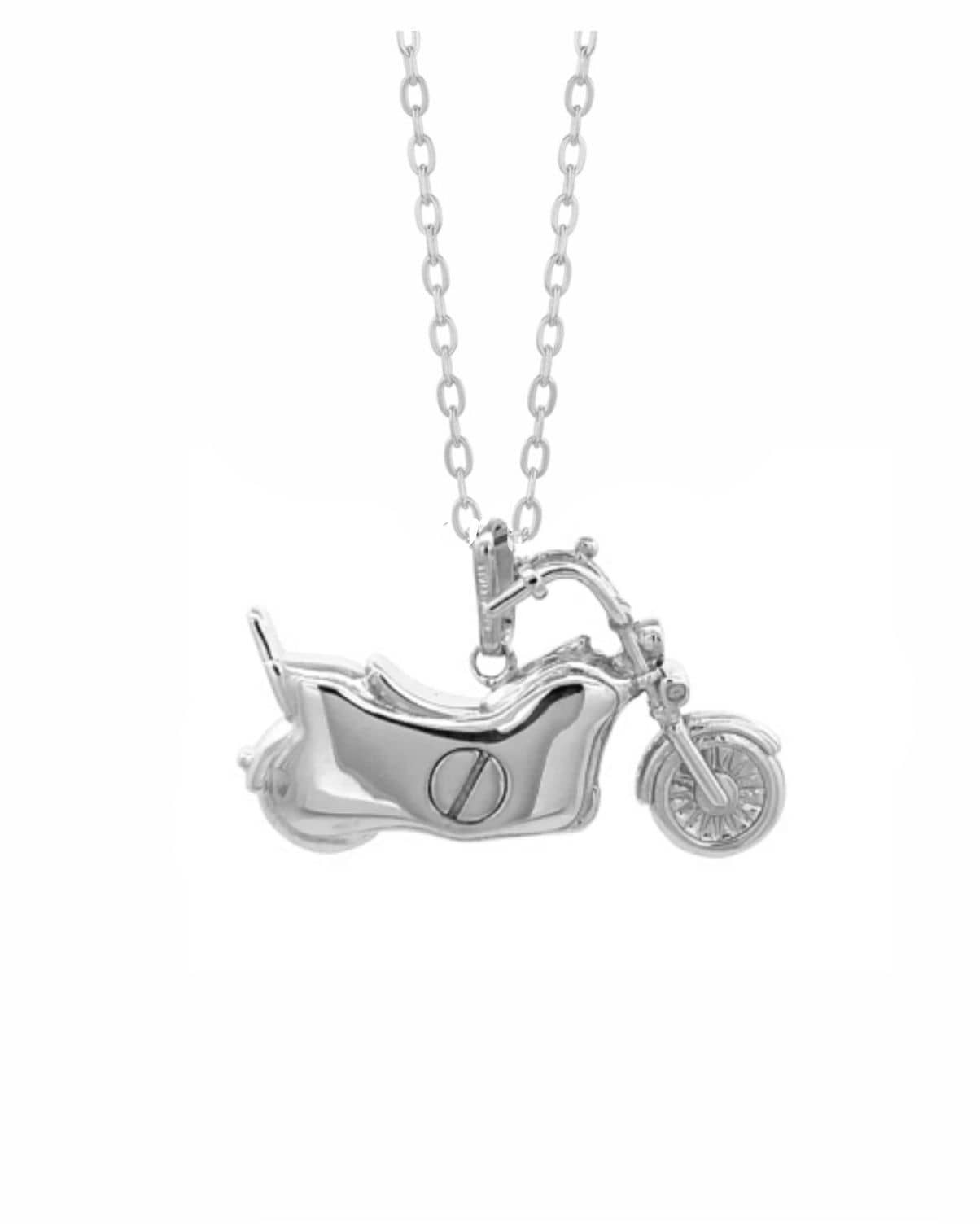 Cara Keepsakes Silver Pendant Urns Motorcycle Pendant Urn