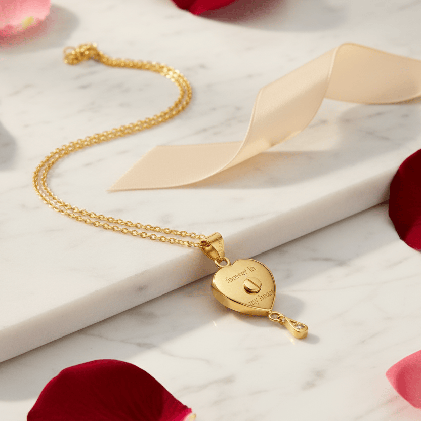 Cara Keepsakes Gold Pendant Urns Birthstone Heart Pendant Urn (10K)