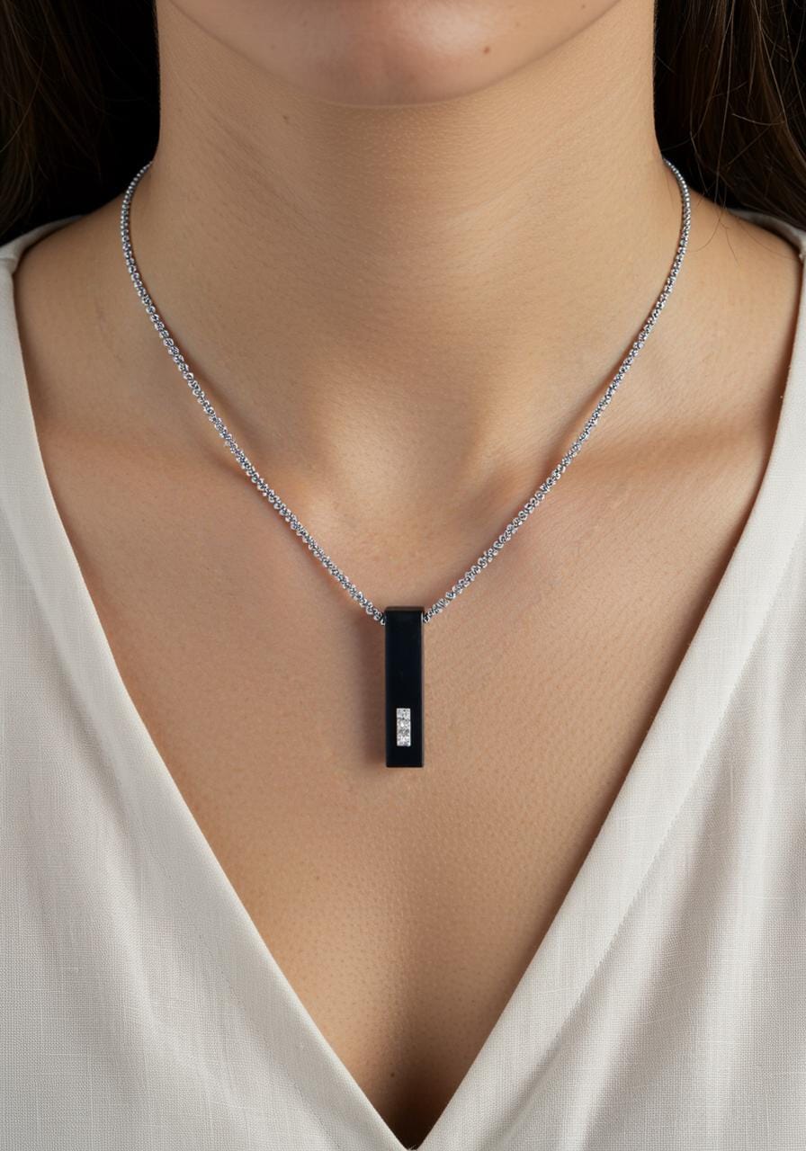 Cara Keepsakes Stainless Steel Black 3-Stone Block Urn