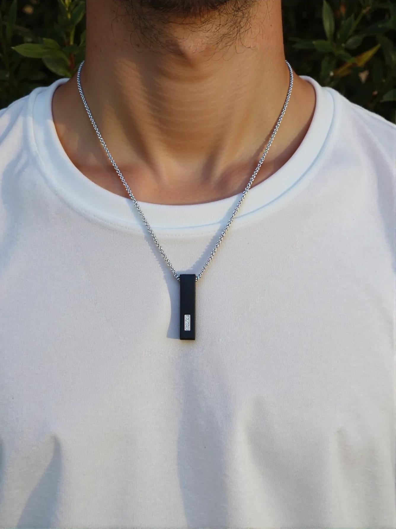 Cara Keepsakes Stainless Steel Black 3-Stone Block Urn