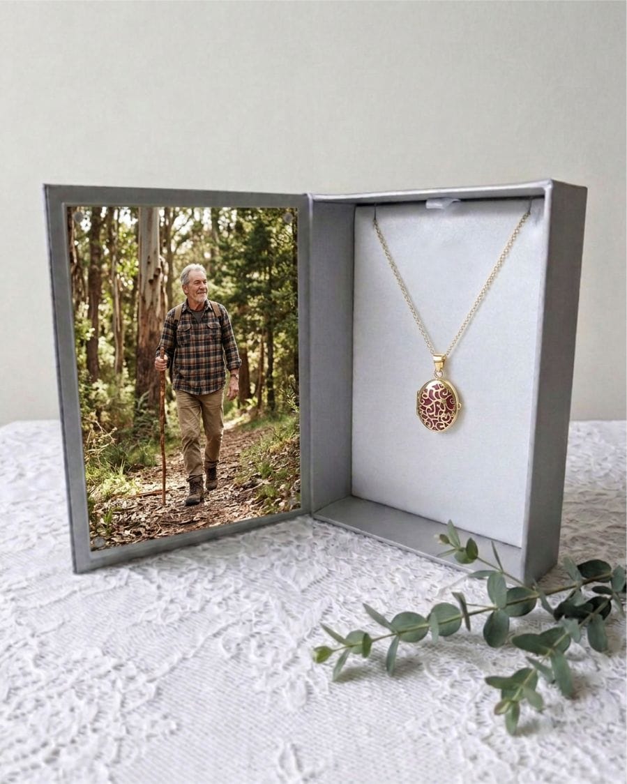 Cara Keepsakes Gold Locket Urns Gold Filigree Oval Locket Urn (14K)
