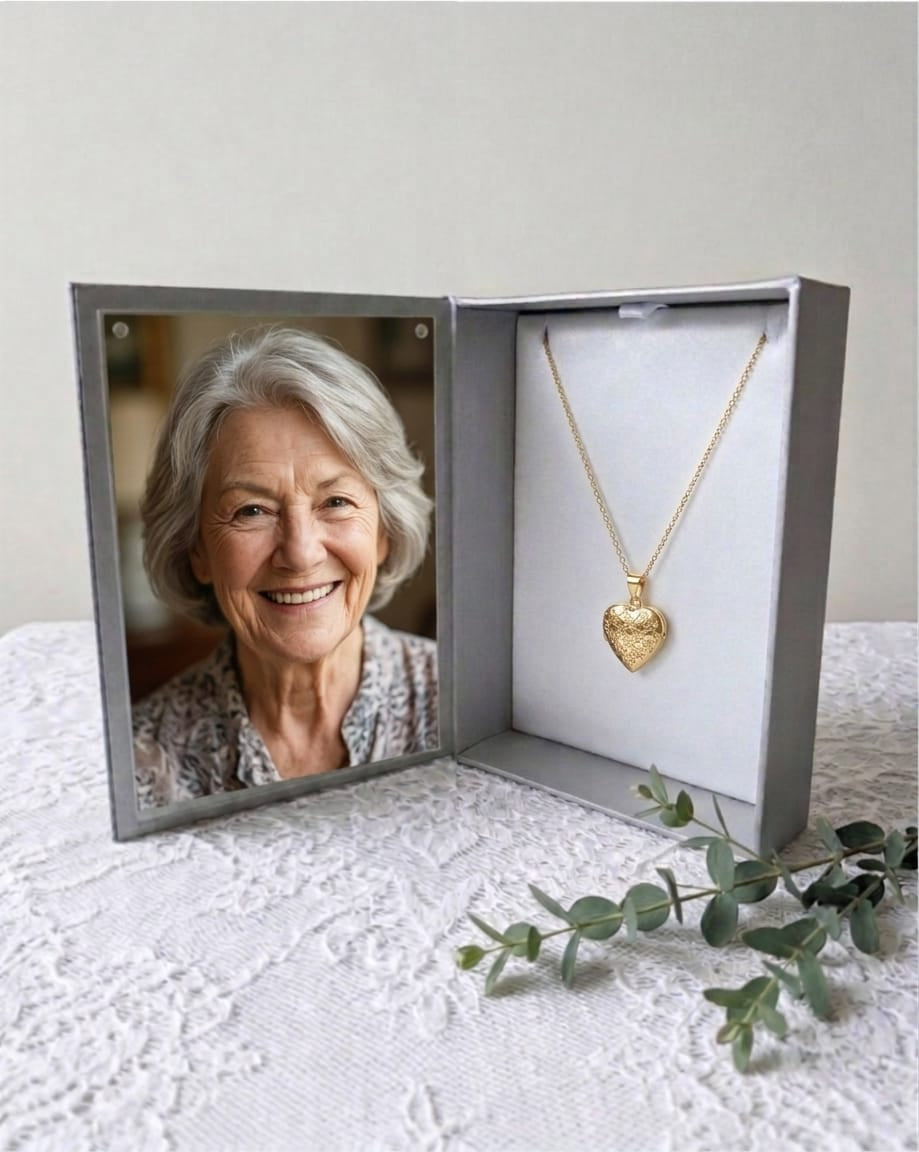 Cara Keepsakes Gold Locket Urns Gold Heart Locket Urn - Diamond Cut (10K)