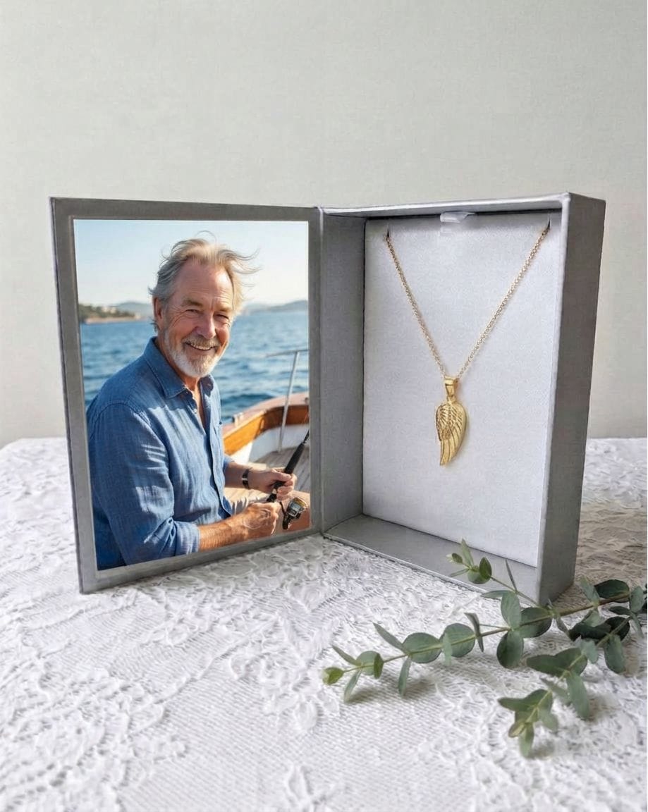 Cara Keepsakes Gold Pendant Urns Gold Guardian Angel Pendant Urn (10K)