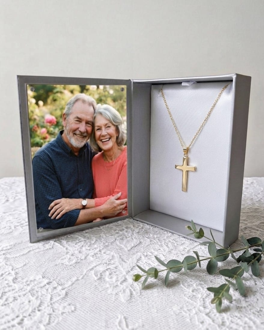 Cara Keepsakes Gold Pendant Urns Gold Cross Pendant Urn (10K)