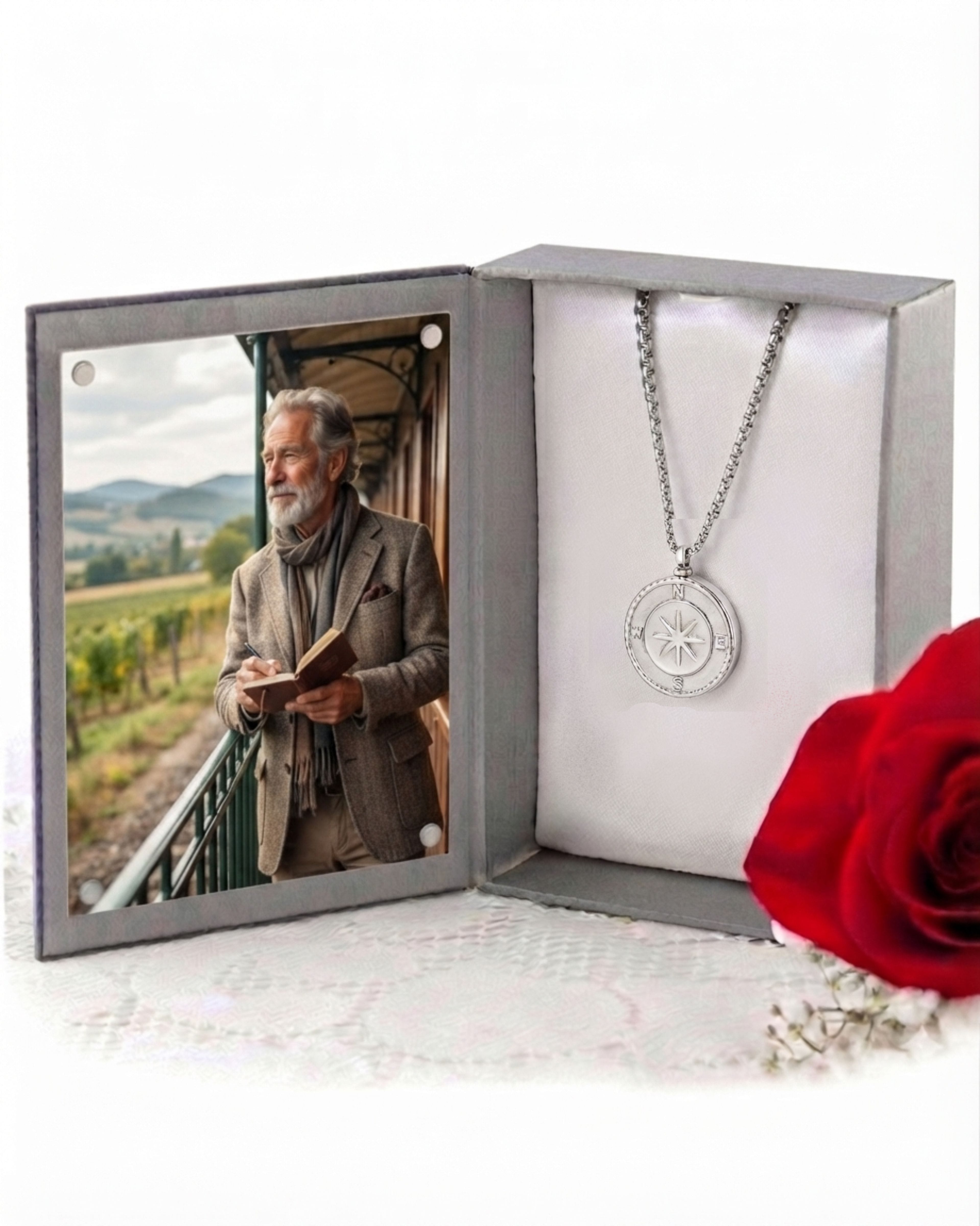 Cara Keepsakes Stainless Steel Large Large Stainless Steel Compass Urn