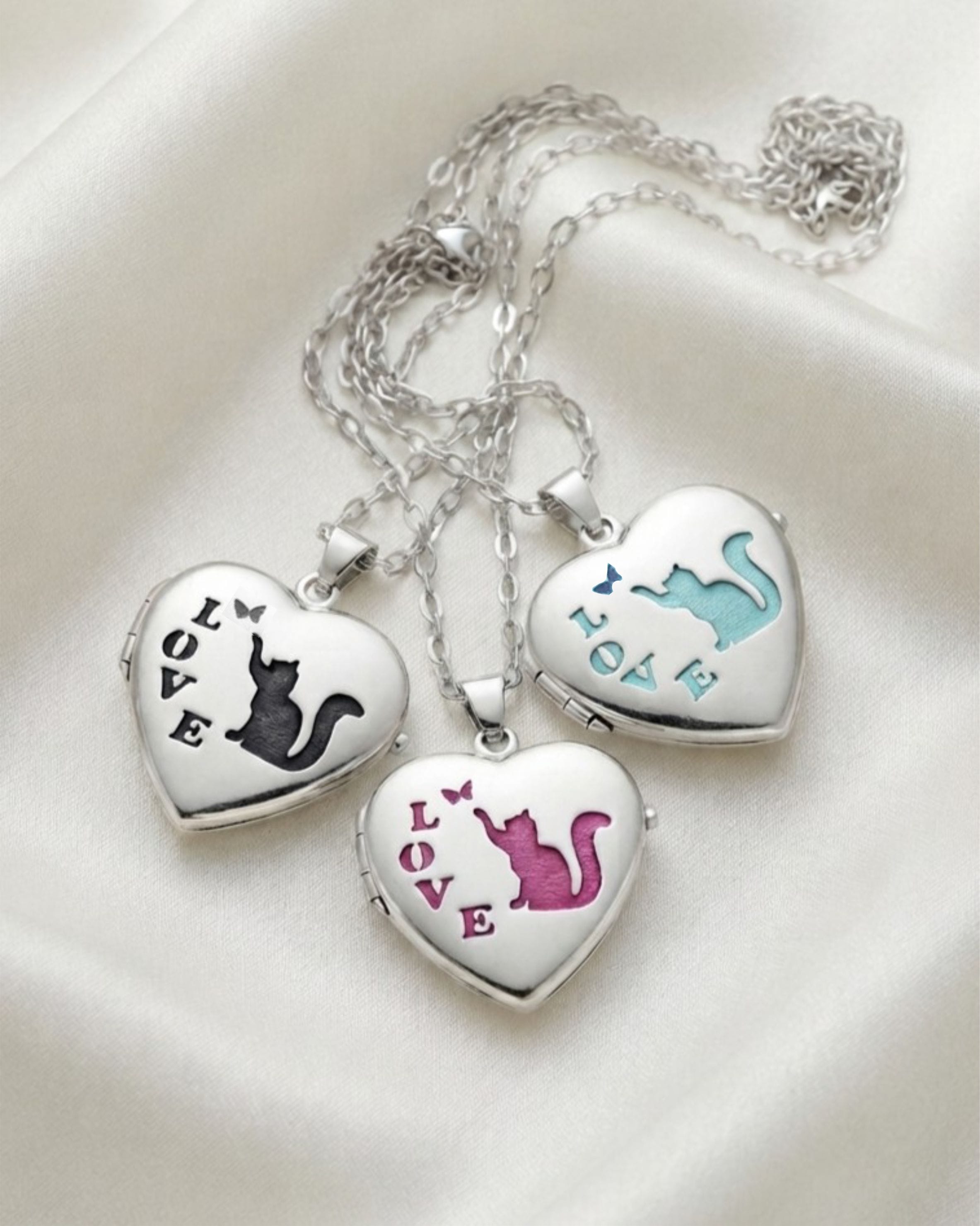 Cara Keepsakes Silver Locket Urns Cat Locket Urn