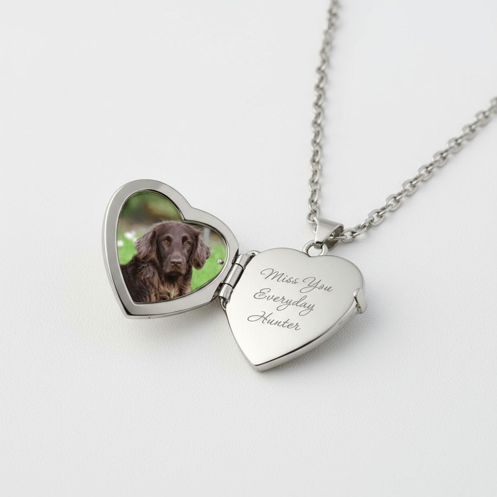 Cara Keepsakes Silver Locket Urns Paw Print Locket Urn