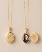 Cara Keepsakes Gold Locket Urns Gold Oval Locket Urn - Diamond Cut (10K)