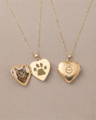 Cara Keepsakes Gold Locket Urns Gold Paw Print Locket Urn (10K)
