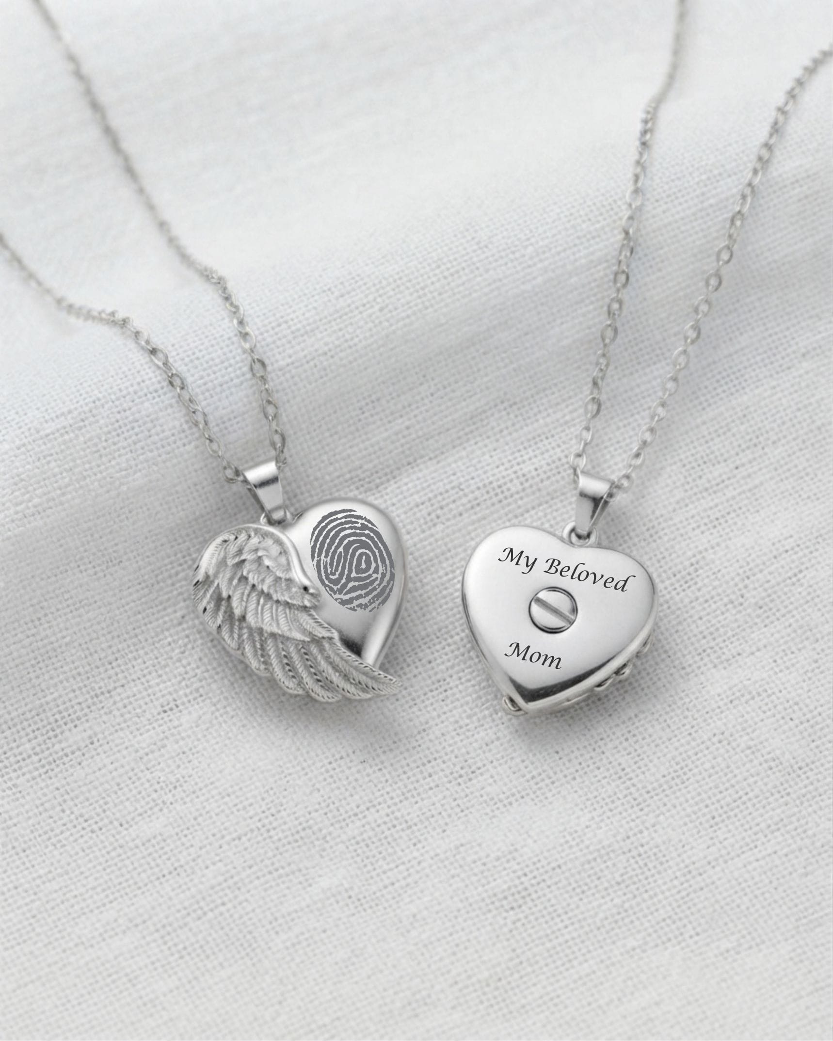 Cara Keepsakes Silver Pendant Urns Angel Wing Pendant Urn