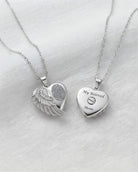 Cara Keepsakes Silver Pendant Urns Angel Wing Pendant Urn