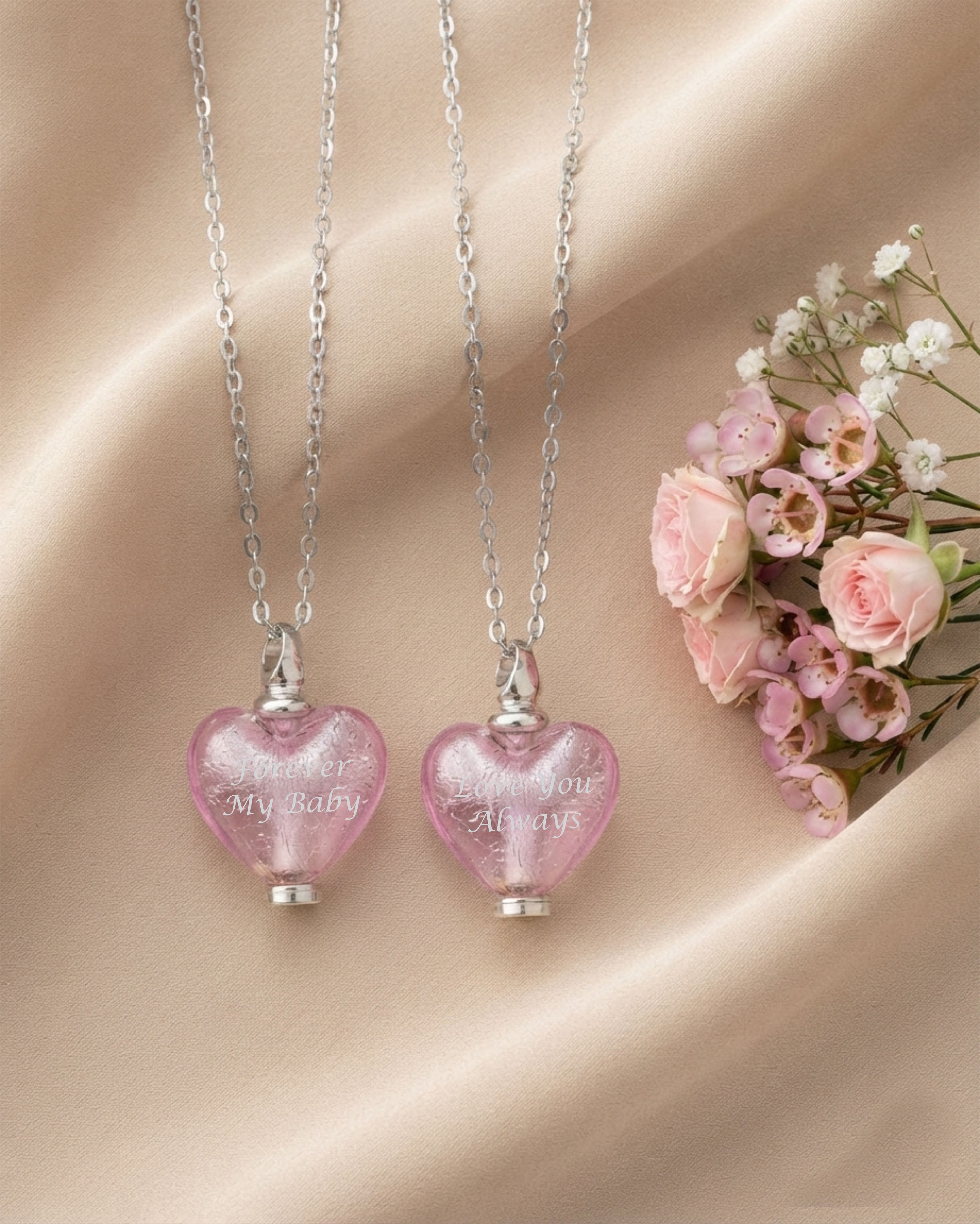 Cara Keepsakes Murano Glass Heart Urns Murano Glass Heart Urn - October