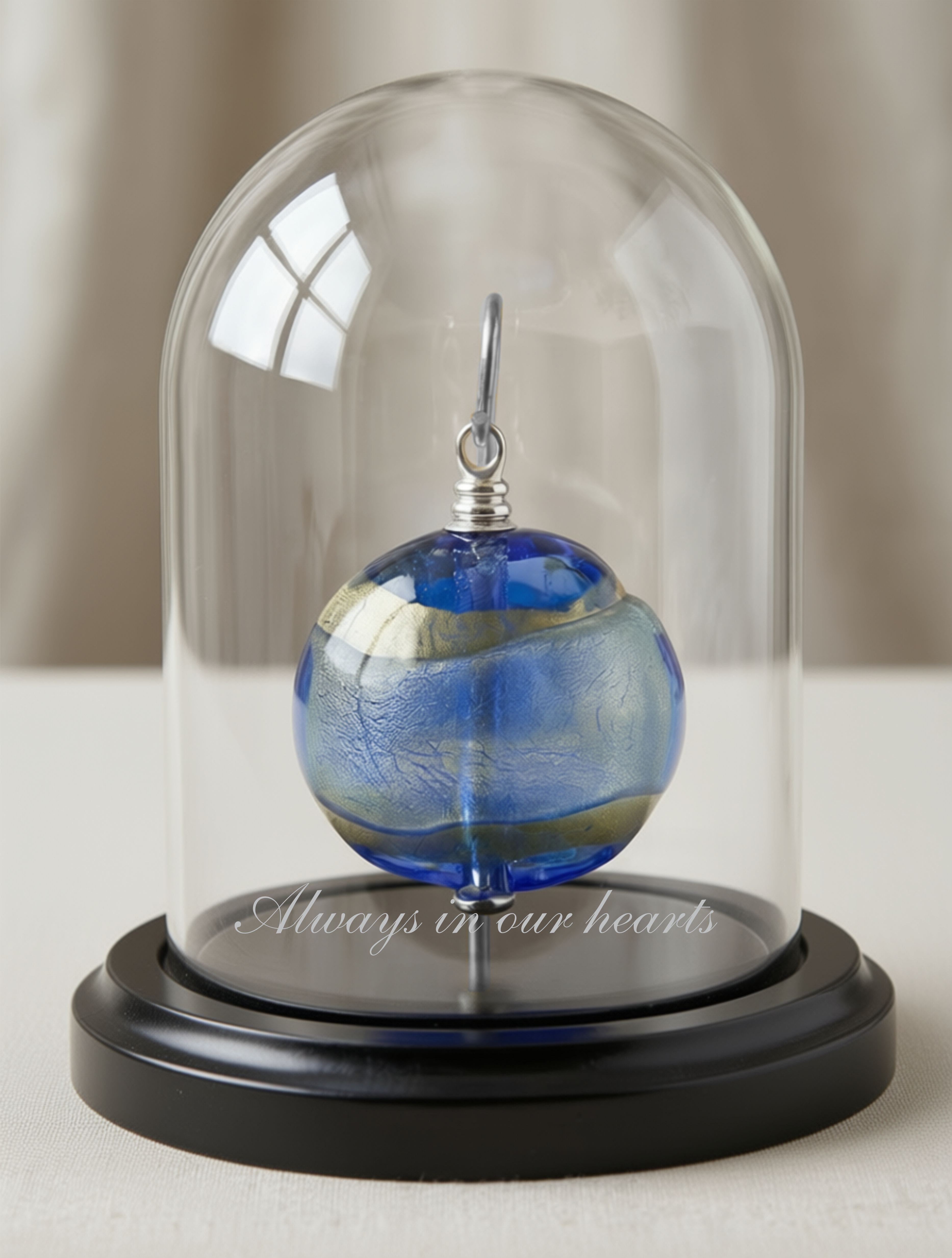 Cara Keepsakes Keepsake Urn Mini Urn with Glass Dome Keepsake Urn - "Serenity"