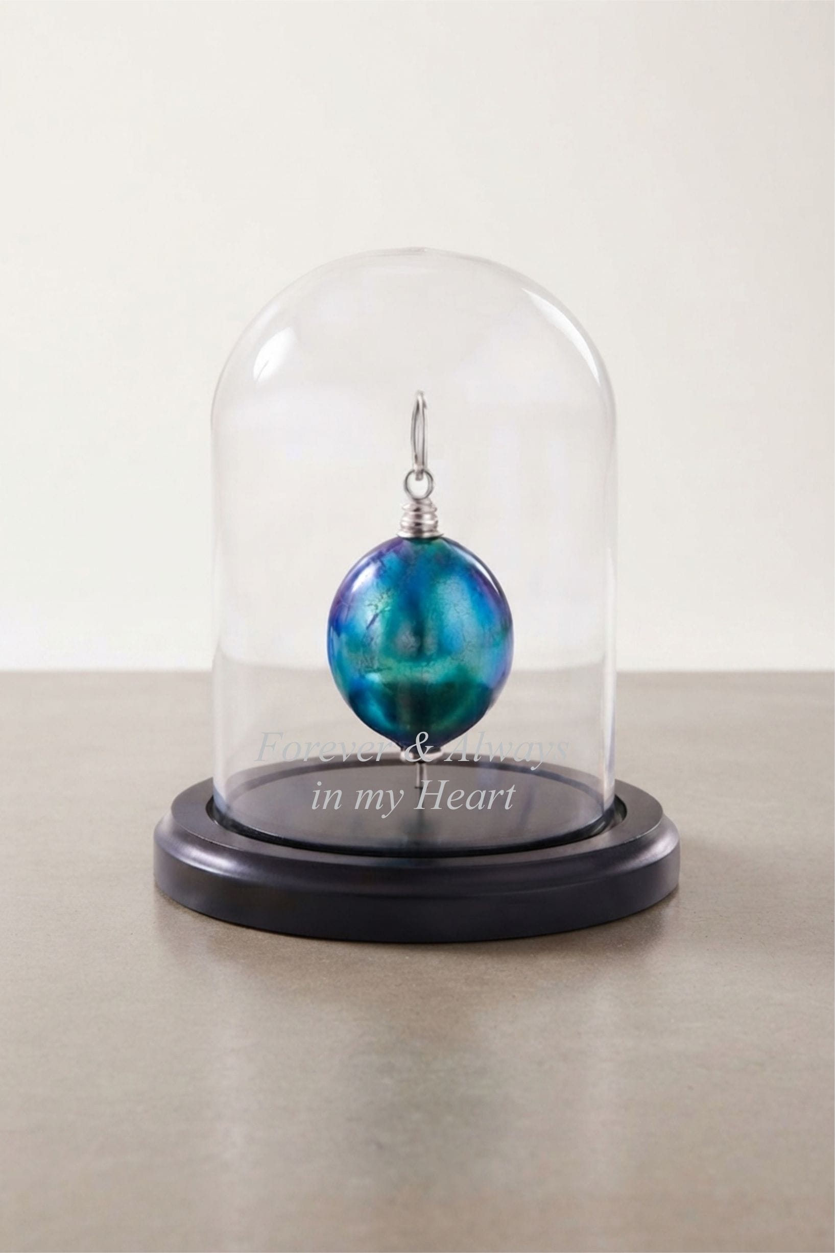 Cara Keepsakes Keepsake Urn Mini Urn with Glass Dome Keepsake Urn - "Tender Promise"