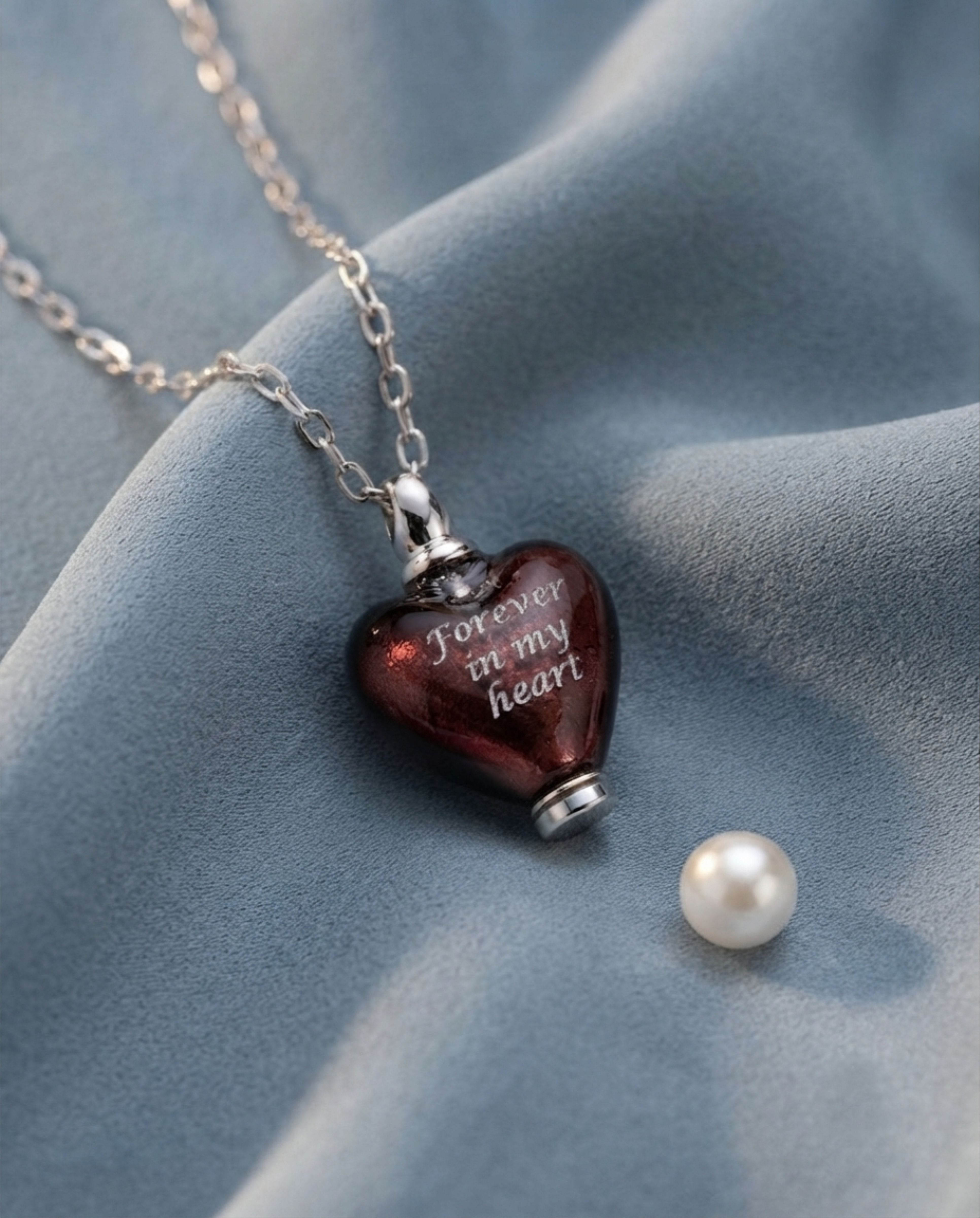 Cara Keepsakes Murano Glass Heart Urns Murano Glass Heart Urn - February