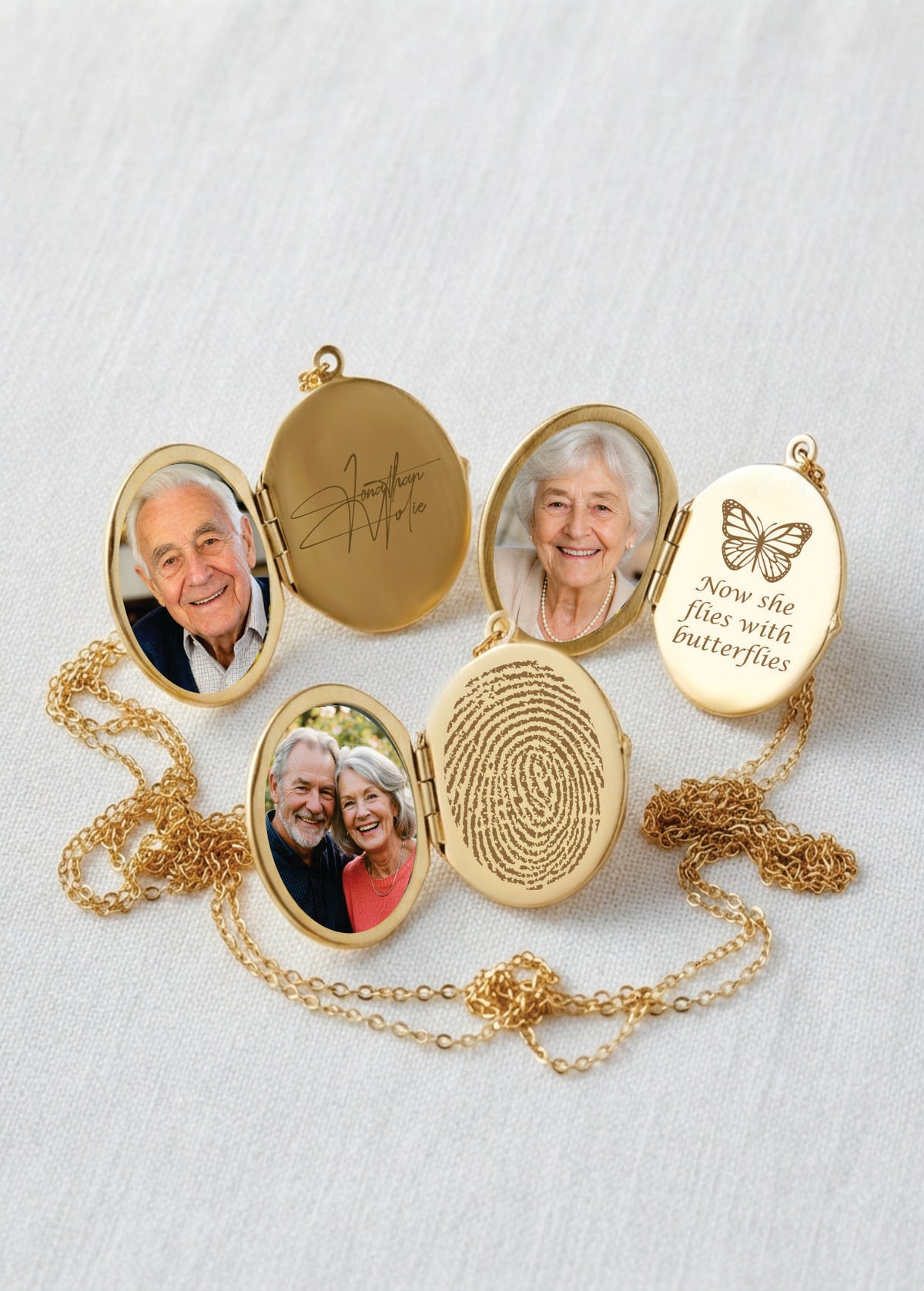 Cara Keepsakes Gold Locket Urns Gold Oval Locket Urn - Diamond Cut (10K)