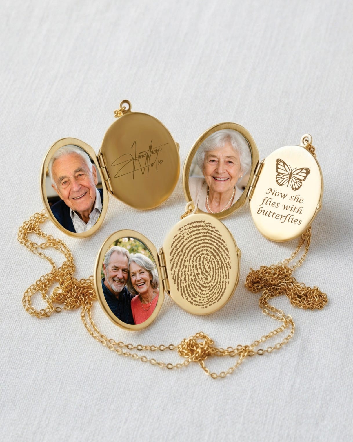 Cara Keepsakes Gold Locket Urns Gold Oval 'Wildflower' Locket Urn (10K)