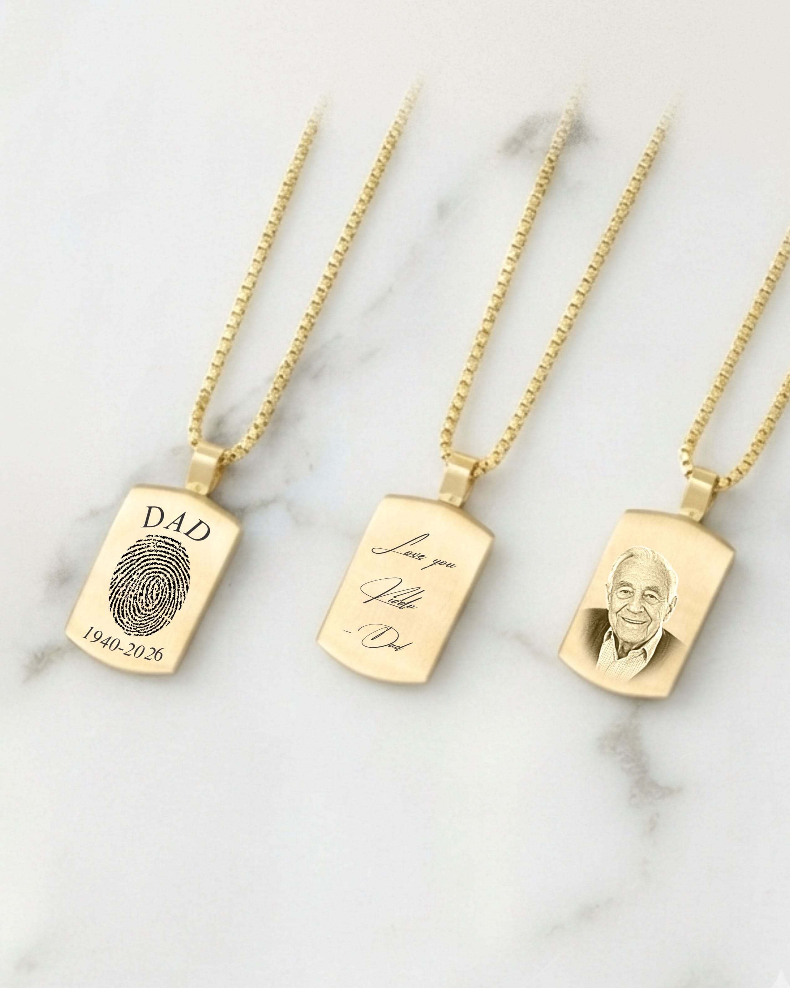 Cara Keepsakes Stainless Steel Gold-Plated Tag Pendant