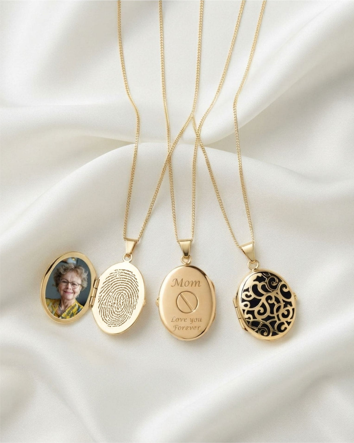 Cara Keepsakes Gold Locket Urns Gold Filigree Oval Locket Urn (14K)