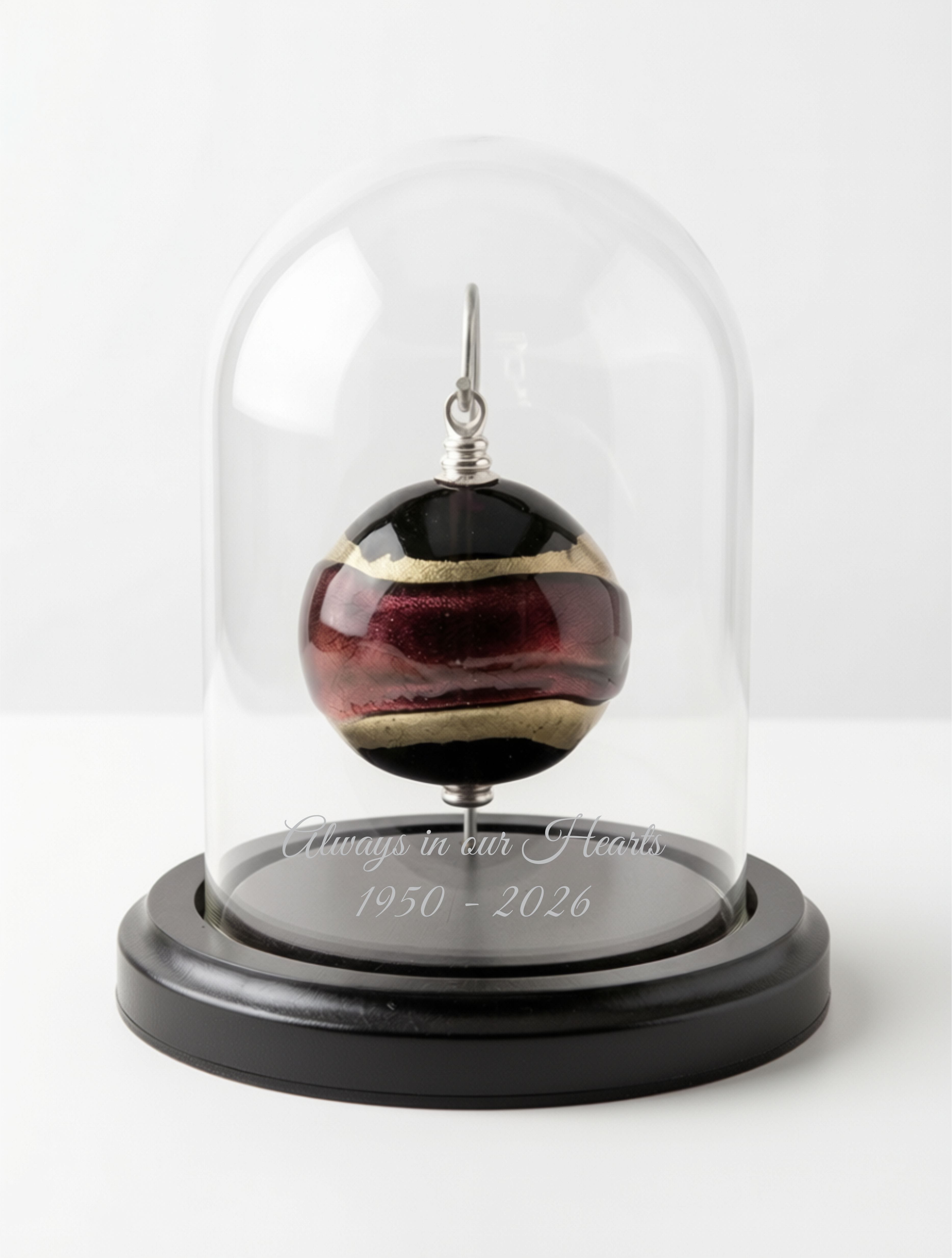 Cara Keepsakes Keepsake Urn Mini Urn with Glass Dome Keepsake Urn - "Gilded Dreams"