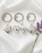Cara Keepsakes Silver Locket Urns Silver Heart Locket Urn - Diamond Cut