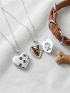 Cara Keepsakes Silver Locket Urns Paw Print Locket Urn