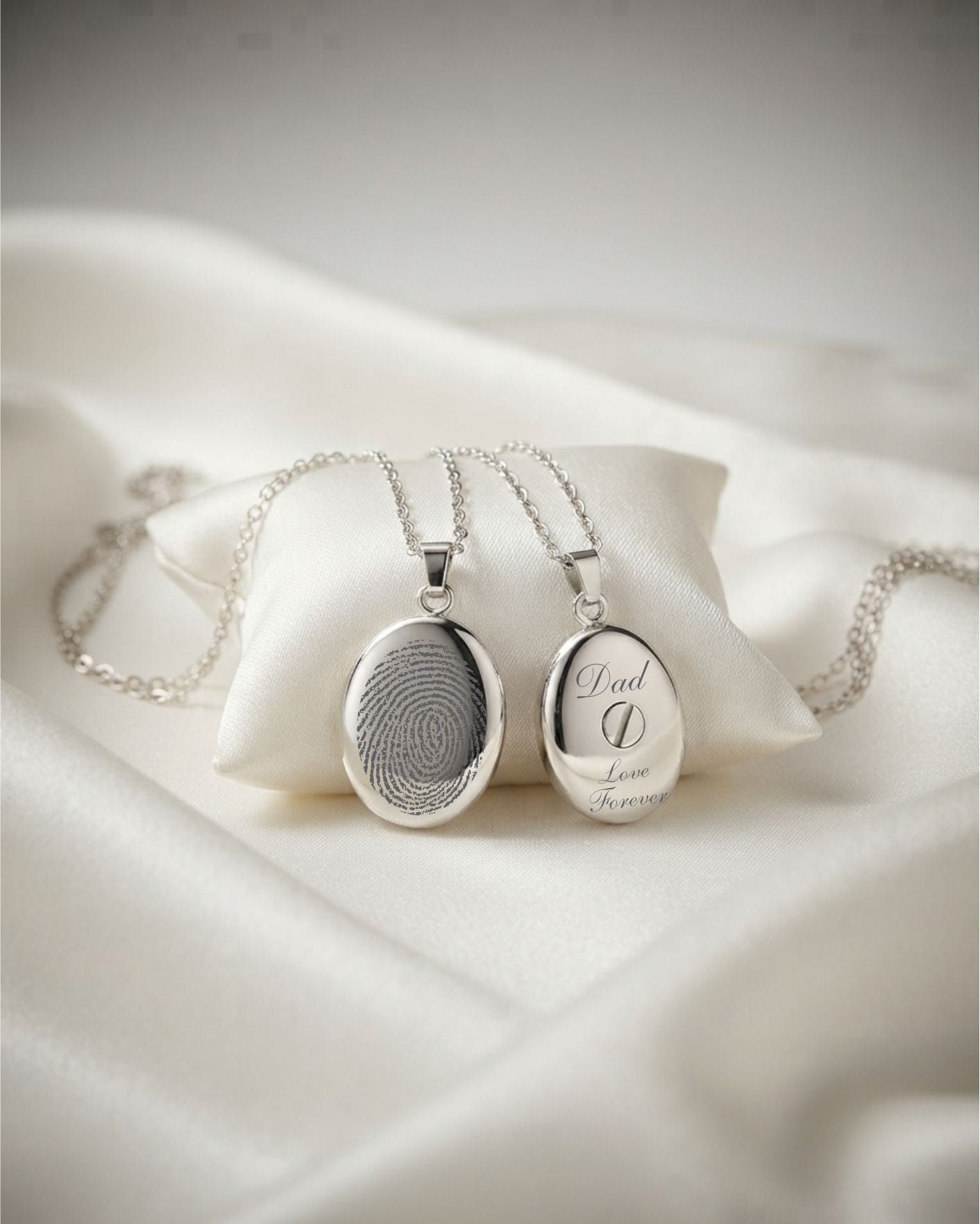 Cara Keepsakes Silver Pendant Urns Silver Oval Pendant Urn