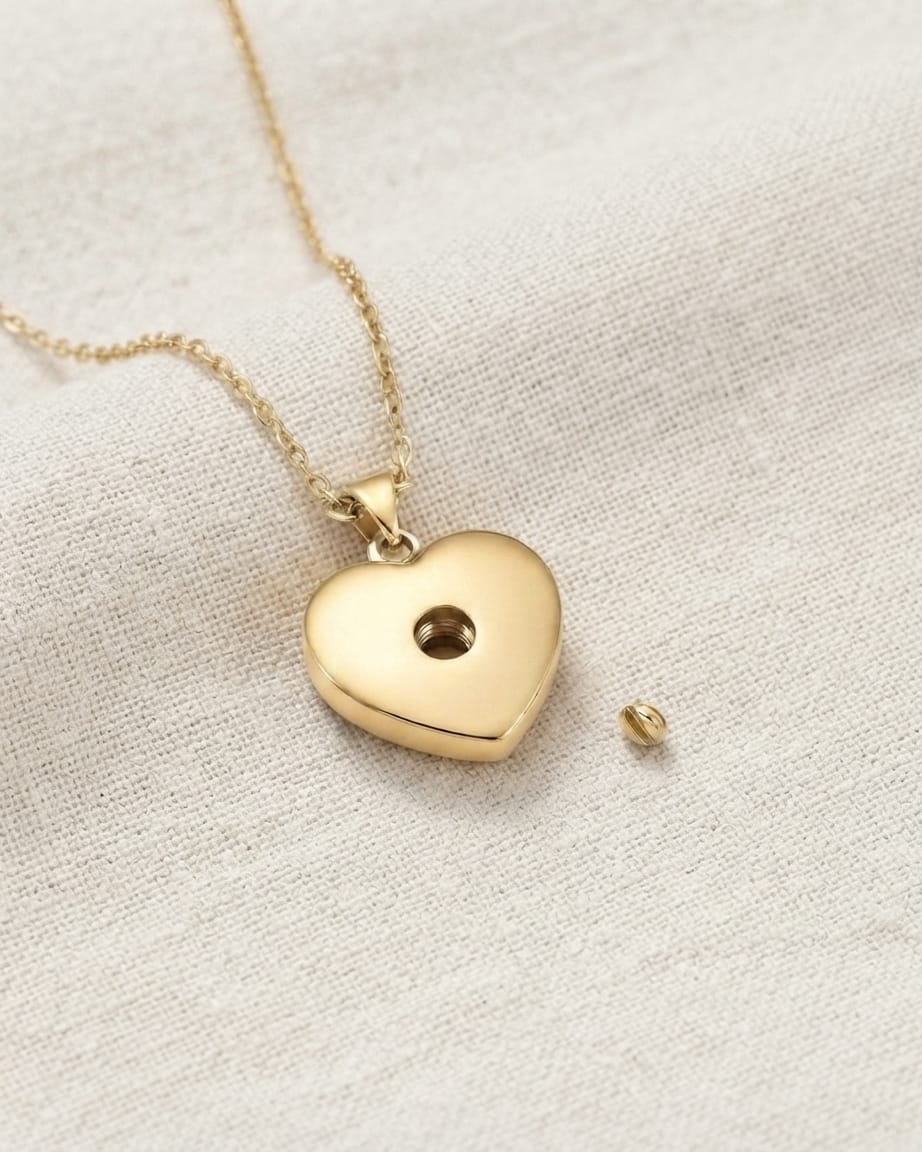 Cara Keepsakes Gold Pendant Urns Gold Heart Pendant Urn (10K)