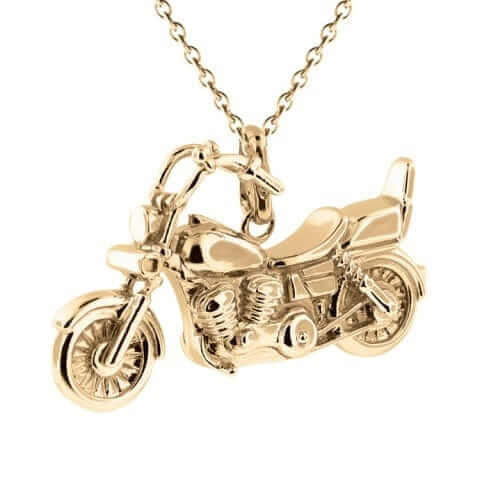 Cara Keepsakes Gold Pendant Urns Gold Motorcycle Pendant Urn (10K)