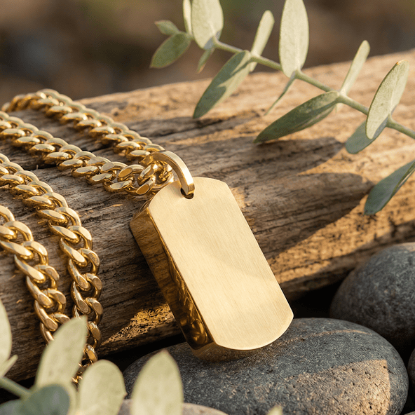 Cara Keepsakes Stainless Steel Gold Tag Pendant Urn