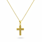 Cara Keepsakes Gold Pendant Urns Hammered Gold Cross Pendant Urn (10K)