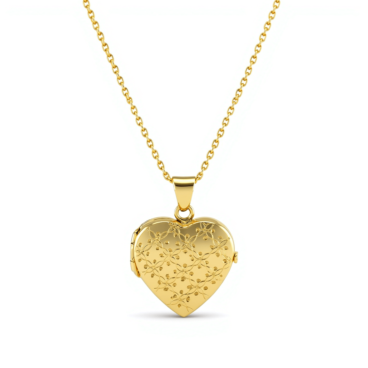 Cara Keepsakes Gold Locket Urns Gold Heart Locket Urn - Diamond Cut (10K)