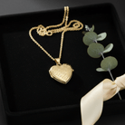 Cara Keepsakes Gold Locket Urns Gold Heart Locket Urn - Diamond Cut (10K)