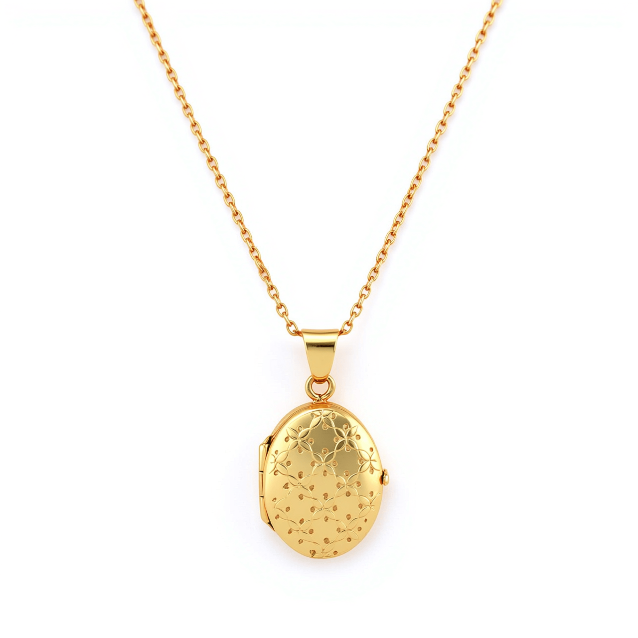 Cara Keepsakes Gold Locket Urns Gold Oval Locket Urn - Diamond Cut (10K)
