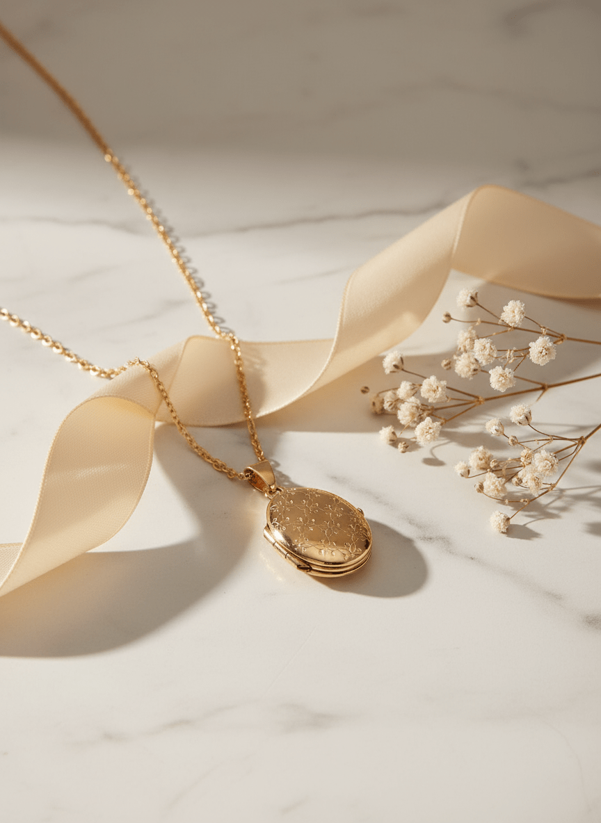 Cara Keepsakes Gold Locket Urns Gold Oval Locket Urn - Diamond Cut (10K)