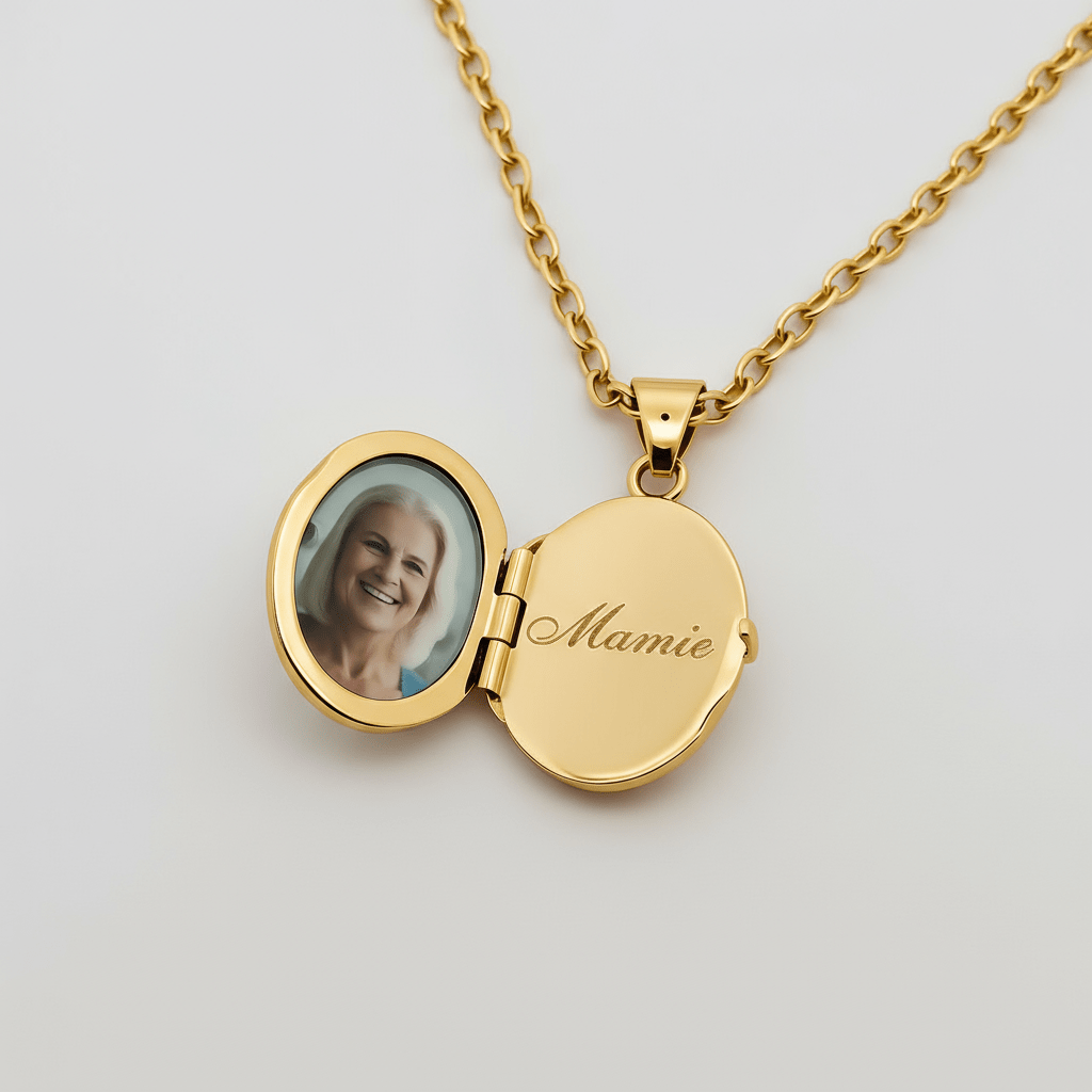 Cara Keepsakes Gold Locket Urns Gold Filigree Oval Locket Urn (14K)