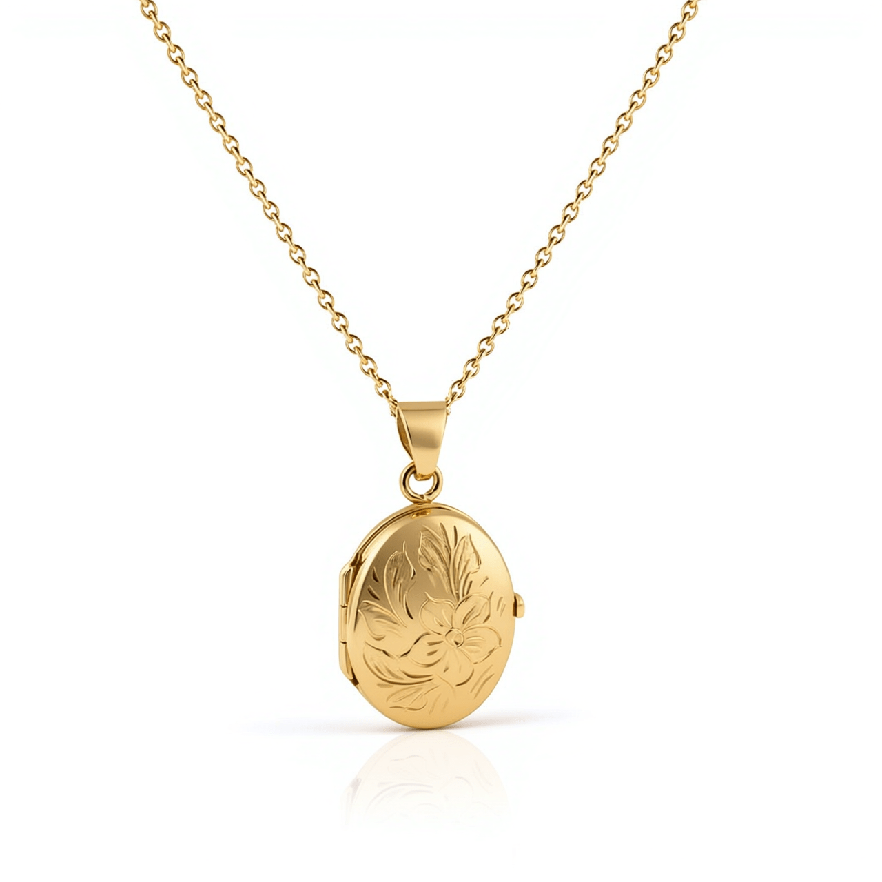 Cara Keepsakes Gold Locket Urns Gold Oval 'Wildflower' Locket Urn (10K)