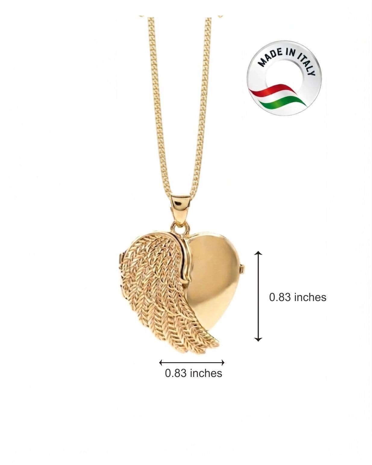 Cara Keepsakes Gold Locket Urns Gold Angel Wing Locket Urn (14K)