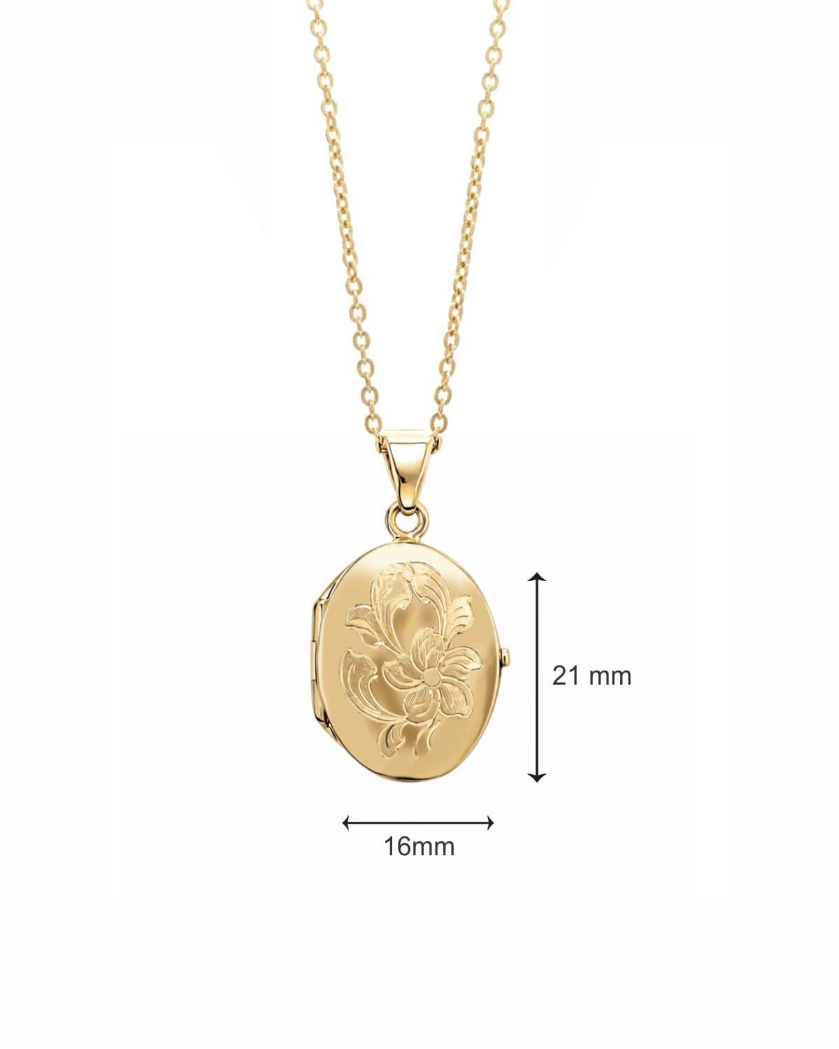Cara Keepsakes Gold Locket Urns Gold Oval 'Wildflower' Locket Urn (10K)
