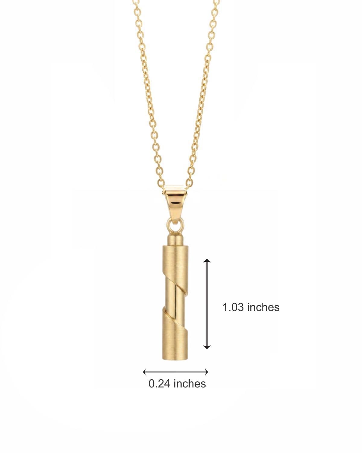 Cara Keepsakes Gold Pendant Urns Gold Cylinder Pendant Urn (10K)