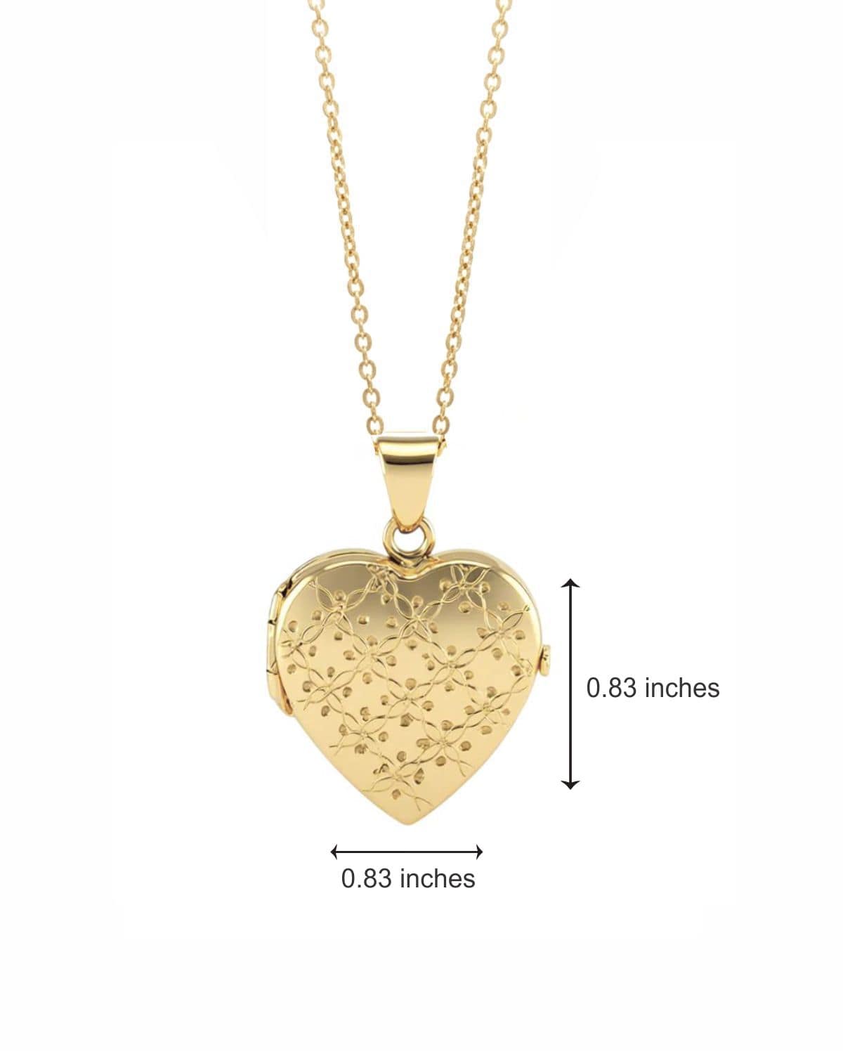 Cara Keepsakes Gold Locket Urns Gold Heart Locket Urn - Diamond Cut (10K)