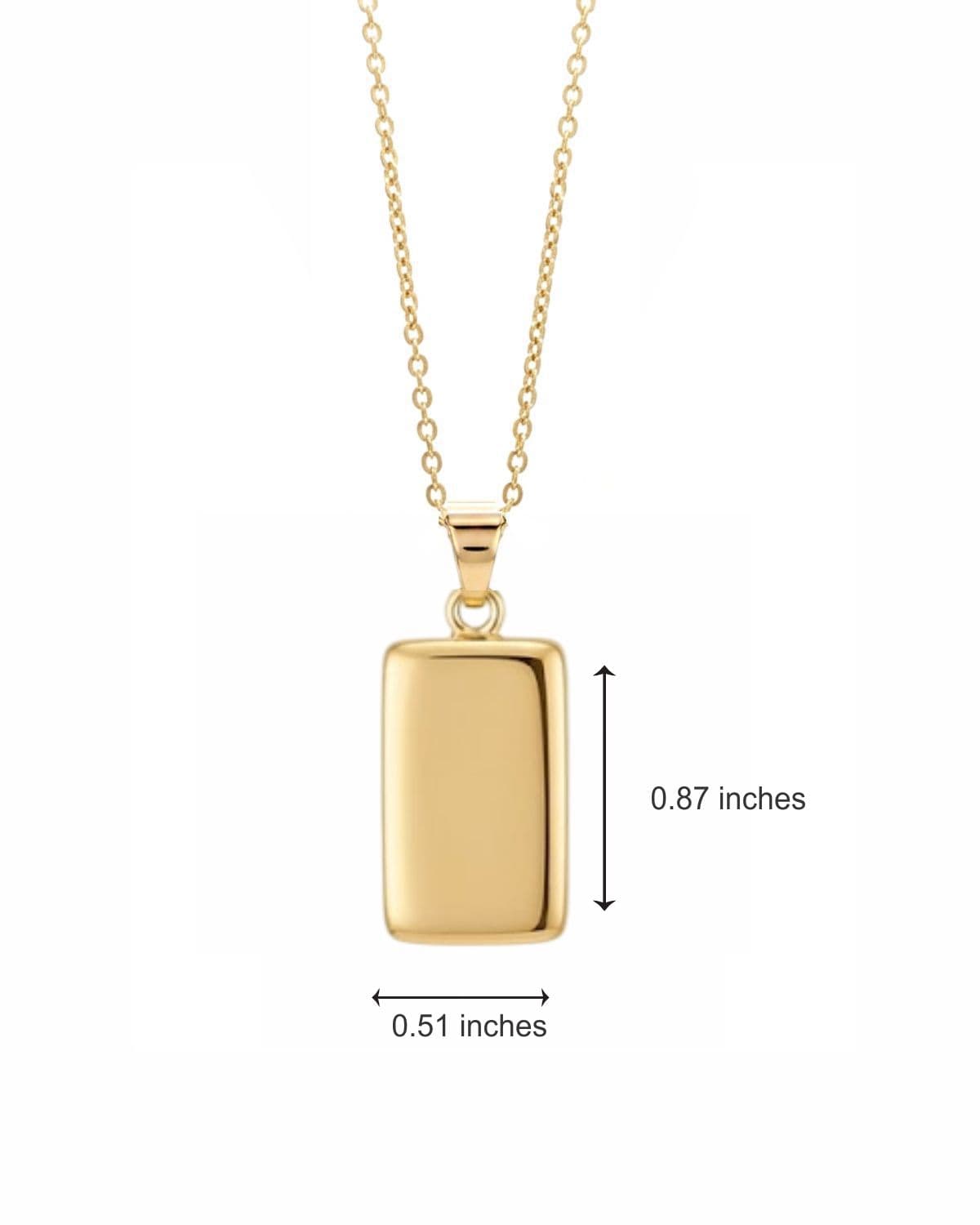 Cara Keepsakes Gold Pendant Urns Gold Rectangle Pendant Urn (10K)