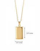 Cara Keepsakes Gold Pendant Urns Gold Rectangle Pendant Urn (10K)