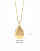Cara Keepsakes Gold Pendant Urns Gold Teardrop Pendant Urn (10K)