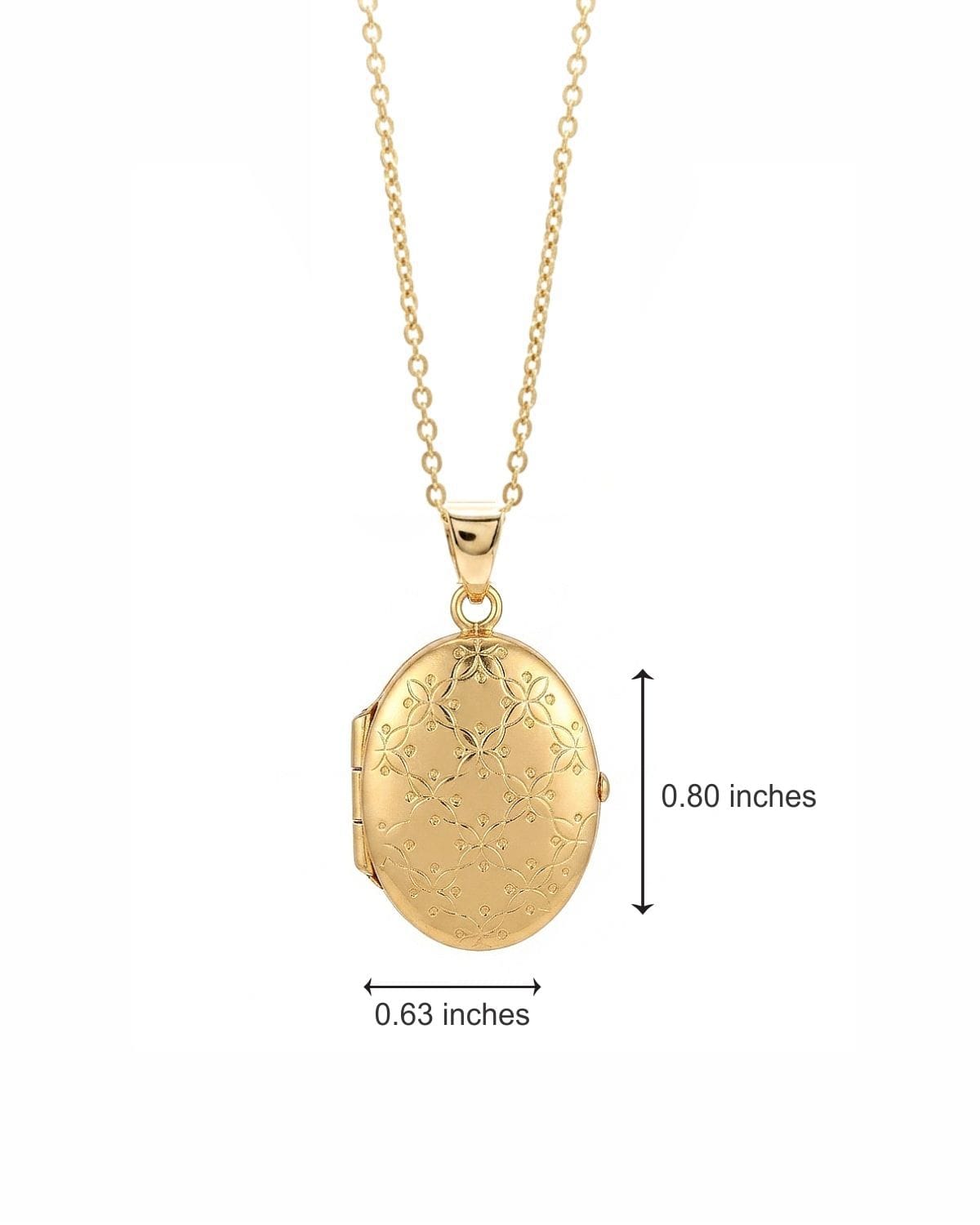 Cara Keepsakes Gold Locket Urns Gold Oval Locket Urn - Diamond Cut (10K)