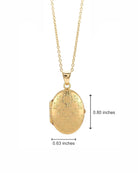 Cara Keepsakes Gold Locket Urns Gold Oval Locket Urn - Diamond Cut (10K)