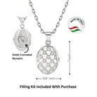 Cara Keepsakes Silver Locket Urns Oval Locket Urn - Diamond Cut